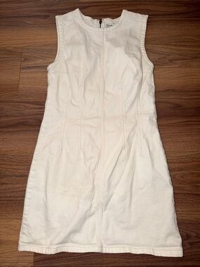 Abercrombie & Fitch Off-White Sleeveless Jean Texture Dress